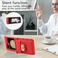 thumbnail image 5 of Mantto Case for Samsung Z Flip 5, Crossbody Neck Strap Handbag Back Elegent for Women/Girls PU Leather Flip Case RFID Blocking Credit Card Slot Kickstand Cover for Samsung Galaxy Z Flip 5, Red, 5 of 9