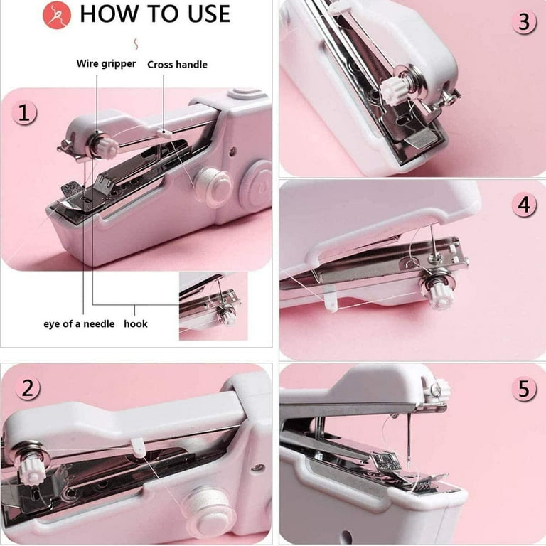 Mini Sewing Machine Toy Portable Hand-held Clothes Sewing Machine DIY Play  House Toy For Children