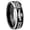 Black 2 Tone Beveled Edge, variant on Irish Claddagh Concave Black Tungsten Men Ring 10MM