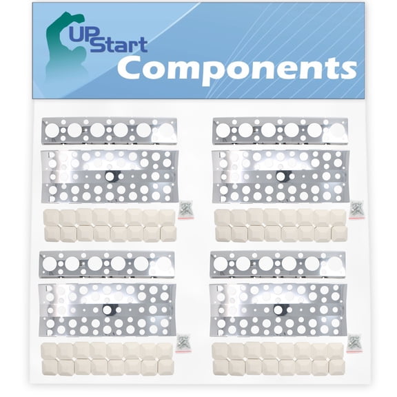 4 Pack BBQ Grill Heat Shield Plate Tent Replacement for Turbo Cg4tdbrn, 720 0057 3b, 720 0057 4b, 750 0058 4brb, Cg3ckw, Cg3ckwn, Cg3tcbn, Cg3tcbrn - Stainless Steel Flame Tamer, Burner Cover 16 1/2"