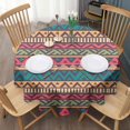 thumbnail image 3 of Round Waterproof Tablecloth 60×60 Inch, Abstract Geometric Pattern Colorful Reusable Indoor/Outdoor Durable Table Cover for Party Kitchen Dinner Room Decor, 3 of 6