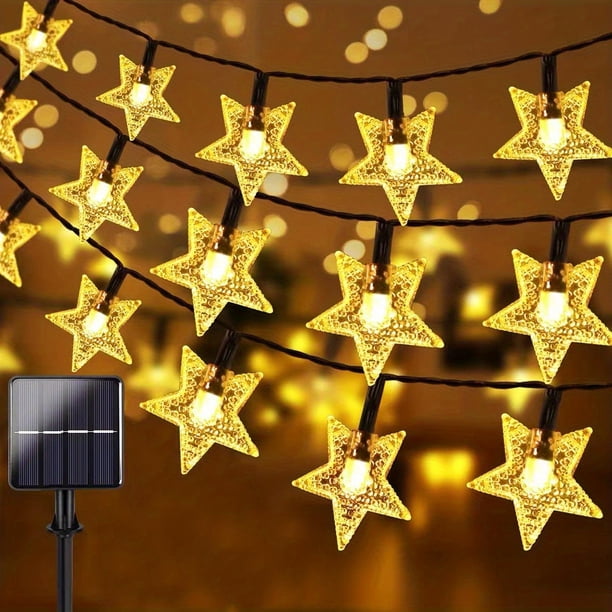 8 Modes Of Solar Star Lights For Outdoor Garden Waterproofing, Flower Wreath, Lawn, Christmas Tree Fence, Balcony Decoration