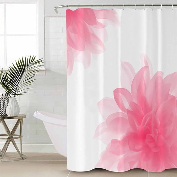 Shower Curtain for Bathroom Gradient Pink FlowerWaterproof Bath Curtains Shower Curtains with Hooks,Retro Bohemian Floral PatternBathroom Curtain Privacy Drapes for Bathtubs Toilet 36x72in
