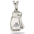 thumbnail image 2 of Women's Stainless Steel MMA Glove Necklace- Psalm 18:34 by Shields of Strength, 2 of 4