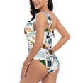 thumbnail image 5 of Yiaed Back To School A Print Women One Piece Swimsuits Tummy Control One Shoulder Bathing Suits Pattern Ruffle Swimwear-Large, 5 of 8