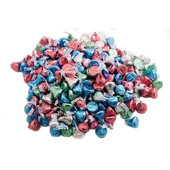 Easter Kisses - 1 Pound Resealable Stand-up Candy Bag - Individually Wrapped Chocolate Drops Wrapped in Pastel Colored Foil - Bulk Milk Chocolate Candy