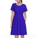 thumbnail image 1 of Fotbe Darkblue Vestido Largo de Moda para Mujer, Vestido Tipo Camiseta con Manga Corta y Estilo Casual a Rayas y Bloques de Color, 1 of 6