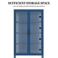 thumbnail image 5 of Double Glass Door Storage Cabinet with Adjustable Shelves and Feet Cold-Rolled Steel Sideboard Furniture for Living Room Kitchen, 5 of 10