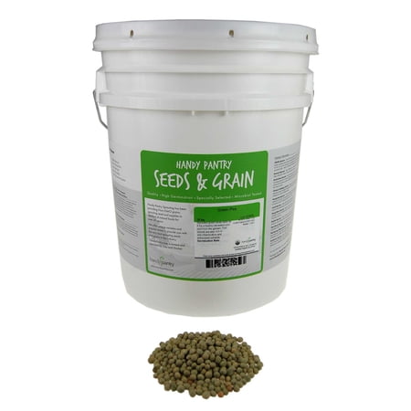 Certified Organic Dried Green Pea Sprouting Seed - 35 Lb - Handy Pantry Brand - Green Pea for Sprouts, Garden Planting, Cooking, Soup, Emergency Food Storage, Vegetable Gardening