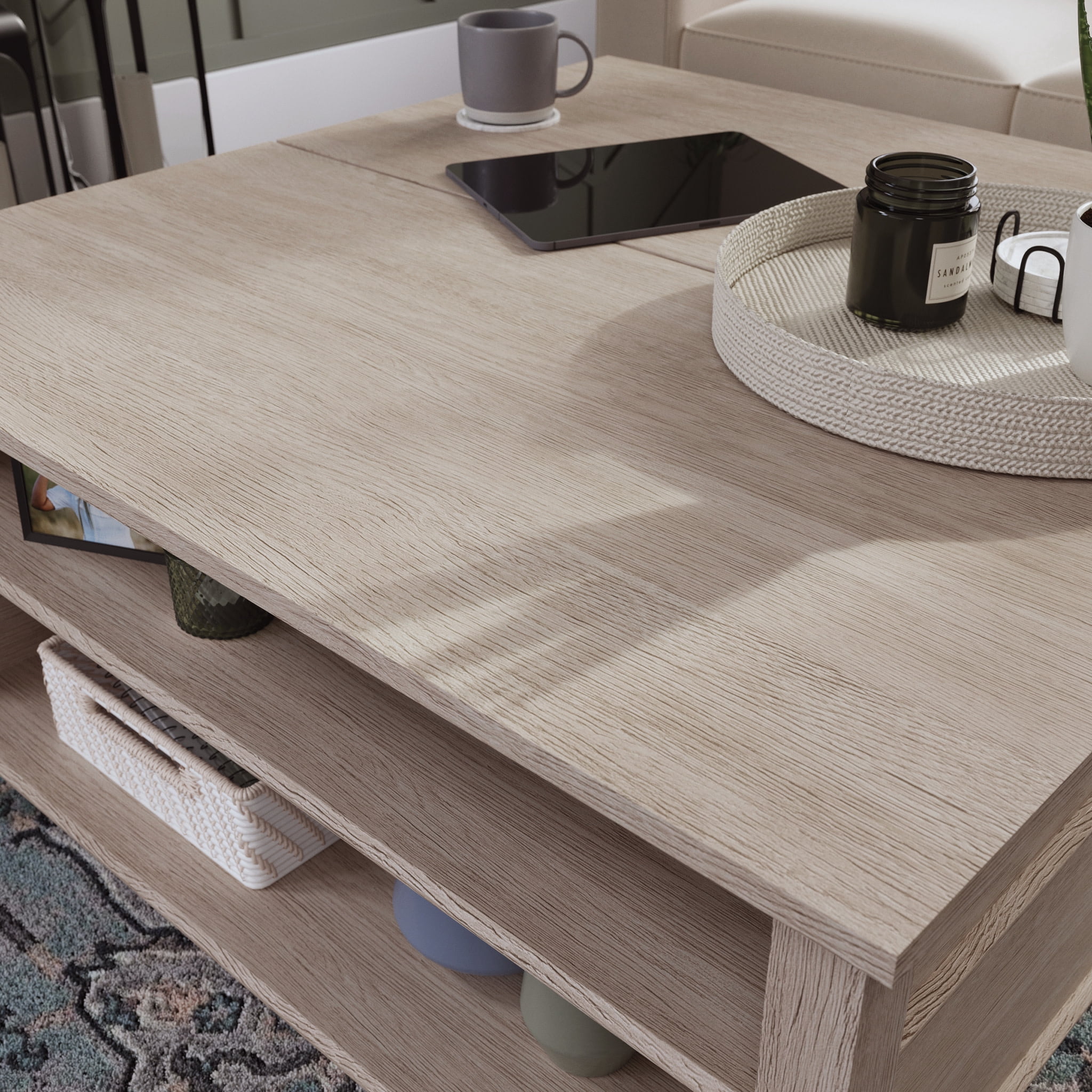 Sauder East Adara Lift-Top Coffee Table, Cascade Oak Finish