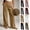 Khaki, variant on Women's Wide Leg Pants Double Layer Elastic Waist with Front Drawstring,Loose Trousers Side Pockets,Trends Casual Fall Travel Work Outdoor Daily Wear,Beige,XXL