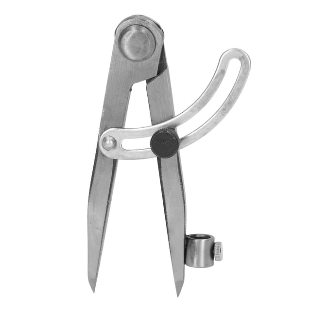 Compás de trazar con ala divisora de bloqueo, herramienta de trazado de metal para carpintería, círculos de dibujo con portalápices de 125 mm
