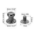 thumbnail image 2 of Remaches de cuero de 6 mm, 100 conjuntos de remaches de cabeza redonda de metal, tornillos de remache para ropa y manualidades en cuero, negro, 2 of 6