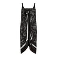 thumbnail image 4 of Time and Tru Women's Viscose Printed Pareo, One Size, Line Floral Black Soot, 4 of 6