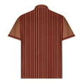 thumbnail image 5 of Tops for Men Plus Size Short Sleeved Lapel Striped Printed Button Casual Solid Color T-shirt Red XXXXL, 5 of 5