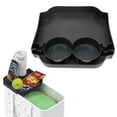 thumbnail image 2 of Bag Top Tray Organizer For Most Hole Totes, Divided Insert With Cup Holders & Phone Slot, Storage Rack For Pool, Travel & Beach Accessories, Black, 2 of 6