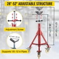 thumbnail image 1 of Soporte de tubo VEVOR, soporte de gato de tubo, soporte de tubo de cabeza en V de altura ajustable de 28 a 52 pulgadas, soportes de gato de tubo con ruedas 882 LB, 1 of 8