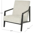 thumbnail image 4 of DecMode Polyester Mid Century Modern Boucle Lounge Chair with Black Wood Frame, Cream, 4 of 11