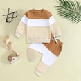 thumbnail image 2 of Kogui Baby Boy Outfit Sets Pullover Hooded Sweatshirt and Sweatpants Set Casual Sweatsuit for Boys 3 6 9 12 24 Months 2T 3T 4T (Beige,6-12 Months), 2 of 6
