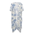 thumbnail image 4 of Xoenoiee Blue Peony Flower Pattern Cardigan for Women Short Sleeve Lightweight Kimono Cardigan Loose Fit Beach Cover Up 2026 Summer Clothes, 4 of 7