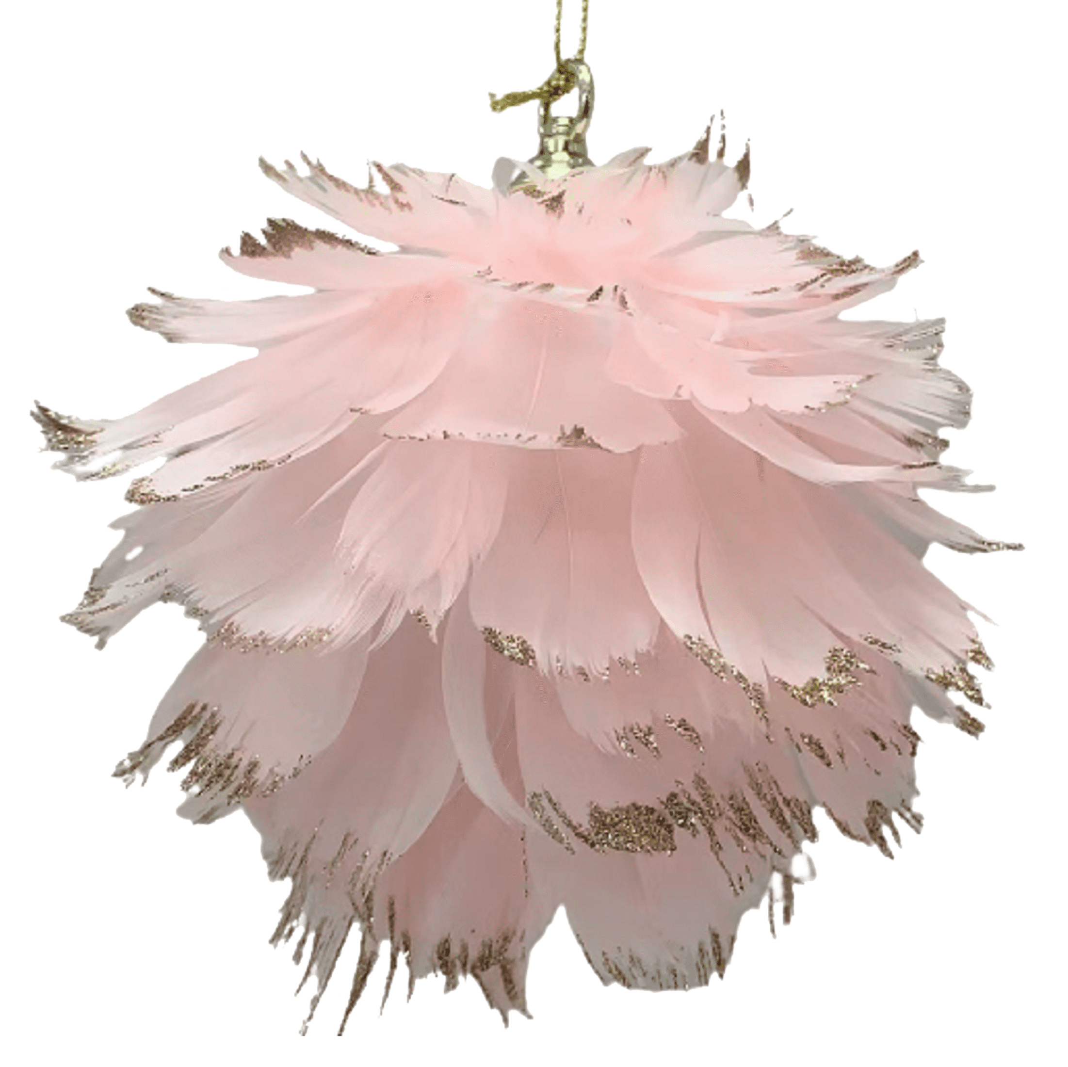 Holiday Time Pink Feather Christmas Ornament