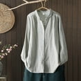 thumbnail image 2 of Wensltd Button Down Shirts for Women Casual Lapel Long Sleeve Lightweight Tops Spring Outfits, 2 of 2