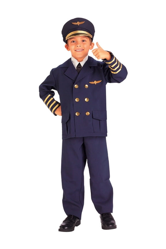 Airline Pilot Costume for Kids, Boys Small
