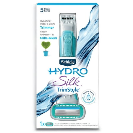 Hydro Silk TrimStyle Moisturizing Razor for Women with Bikini TrimmerFIVE CURVE SENSING BLADES with unique skin guards to smooth skin throughout.., By