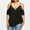 #7-Black, variant on Pntutb Women's Plus Size Cutout Asymmetric Cold Shoulder T-Shirt V-Neck Tops