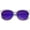 Blue / Blue Gradient, variant on sunglassLA Unisex Womens Fashion Open Metal Frame Iridescent Lens Cat Eye Sunglasses (Blue / Blue Gradient) - 55mm