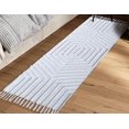 thumbnail image 5 of Boho Washable  Tassels Runner Rug for Kitchen & Bedroom-  2x6 ft  White, 5 of 9