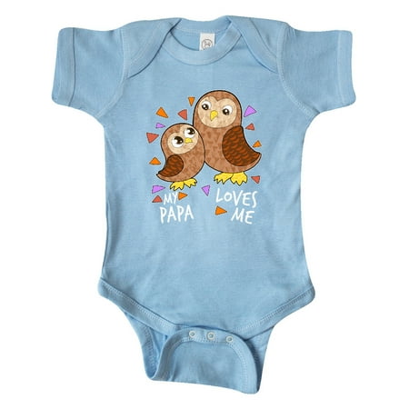 

Inktastic My Papa Loves Me- cute owl family Gift Baby Boy or Baby Girl Bodysuit