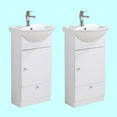 thumbnail image 2 of Renovators Supply Bathroom Vanity w/Sink 17 3/4" Wide White Ceramic Vanity Sinks for Bathrooms w/Bathroom Vanity, Faucet and Sink Drain, Pack of 2, 2 of 15