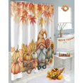 thumbnail image 4 of Fall Shower Curtain Pumpkin Gnome Bathroom Curtains with Hooks, Waterproof Fabric Maple Leaves Sunflower Thanksgiving Bath Shower Curtains Set for Bathroom Bathtubs Decor 36x72 Inch, 4 of 7