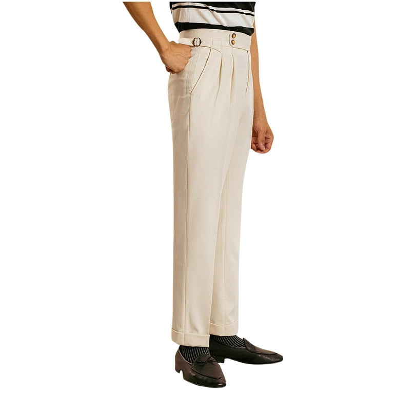 white slim fit dress pants mens Men's 100% Wool Flat Front Pant in White, 32 / These Mens Ivory White Tuxedo Pants are the ideal shade of ivory Mens White Dress Pants Slim