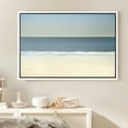 thumbnail image 2 of PixonSign Framed Canvas Print Wall Art Colorblocked Blue Beach Horizon Nature Ocean Photography Realism Nautical Scenic Relax/Calm Multicolor Cool for Living Room, Bedroom, Office - 24"x36" White, 2 of 5