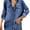 navy, variant on Women Washed Denim Shirt Jacket, Long Sleeve Button Down Casual Chambray Shacket with Chest Pockets