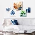 thumbnail image 2 of Designart "Collage Of White And Blue Leaves" Leaves Wall Art Set Of 5 - Blue Traditional For Bedroom Wall Art Set, 2 of 6