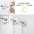 thumbnail image 2 of No Hook Blue Flowers Shower Curtain with Snap in Liner Set, Spring Floral Bows Minimalist Botanical Waterproof Fabric Bathroom Curtains with See Through Top Window, Hotel Style Small 36 x 72 Inch, 2 of 9