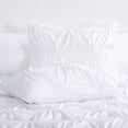 thumbnail image 3 of RUIKASI 3-Piece Ruched Pinch Pleat Geometric Duvet Cover Set with Corner Ties and Hidden Zipper,Pillowcases&Shams,Pintuck Bedding Set (90in*90in)Queen,White, 3 of 5