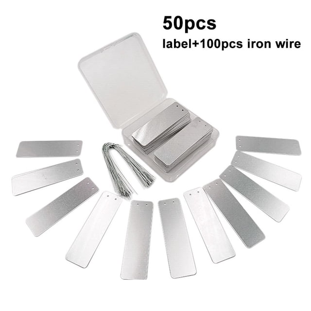 Aluminum Plant Labels Double Sided Metal Labels Tree Id Tag Nursery Markers Waterproof Garden Tree Tags with Iron Wire