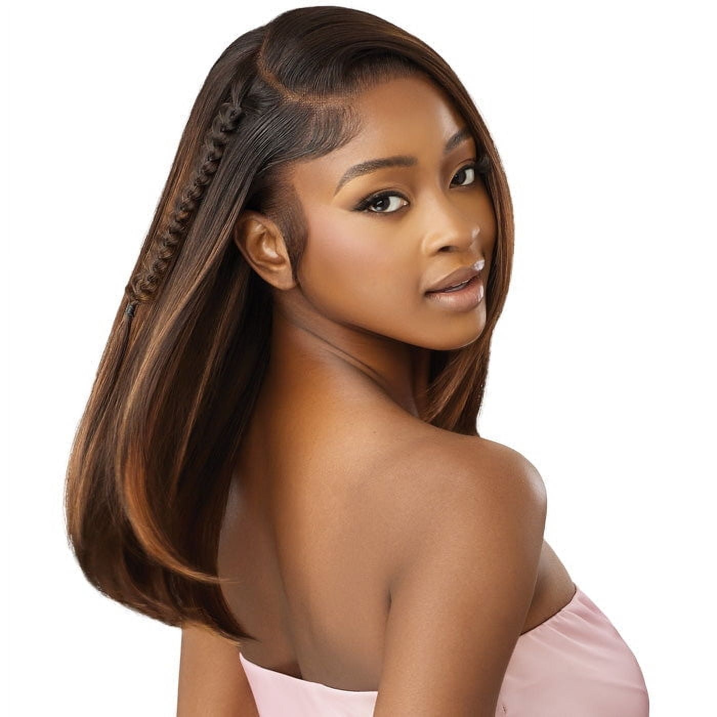 Outre Airtied Glueless Human Hair Blend 13x6 HD Lace Front Wig - HHB-SLEEK YAKI 20" - 100% Fully Hand-Tied