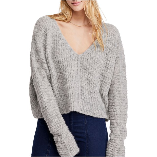 Free People Womens Moonbeam Pullover Sweater medgray M