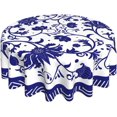 thumbnail image 4 of Blue and White Porcelain Paint Round Tablecloth Flower Table Cover Washable Tablecloths for Kitchen Dining Party Home Decor 60 inch, 4 of 6