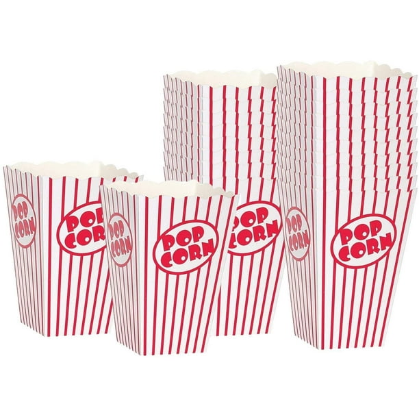 Movie Theater Popcorn Boxes Paper Popcorn Box Red and White, Great Popcorn Container for Movie