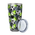 thumbnail image 2 of Easygdp Football 20oz Stainless Steel Vacuum Insulated Double Wall Travel Tumbler, Durable Insulated Coffee Mug with Spillproof Lid-Straw Three-piece Set, 2 of 8