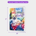 thumbnail image 5 of Watercolor Hello Winter Ragdoll Chill Christmas Welcome 5x7in Folded Greeting Card Cat Lover Kitten Owner Gifts Idea Single Note Card with Envelope - 00016, 5 of 5