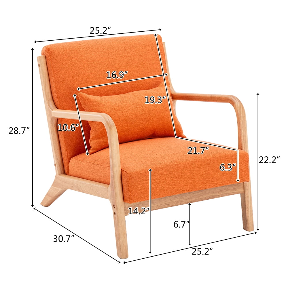 Kepooman Medieval-Style Leisure Armchair, Modern Fabric Lounge Chairs for Living Room Bedroom, Orange Kepooman Medieval-Style Leisure Armchair, Modern Fabric Lounge Chairs for Living Room Bedroom, Orange