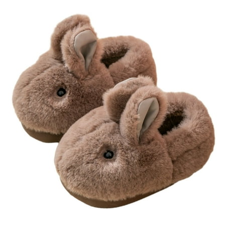 

Toddler Girls Boys Home Slippers Winter Indoor Cartoon Bunny Slipper Kids Lightweight Plush Warm Shoes for 2-11 Years
