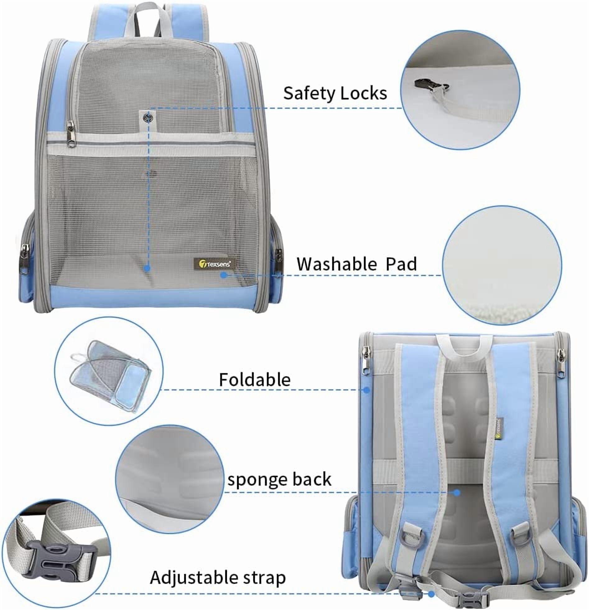 Pet Carrier Backpack with Window Blind for Small Cats Dogs, Ventilated Design, Safety Straps, Buckle Support, Collapsible, Designed for Travel, Hiking, Winter Outing, Outdoor, Go to Vet